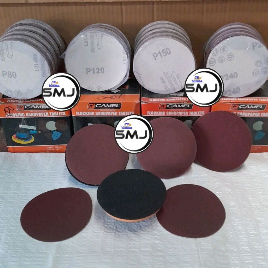 Amplas 4" Amplas Tempel Bulat 4" Amplas Tempel Bulat 4 inch Amplas Rekat 4" Bulat Aneka Ukuran