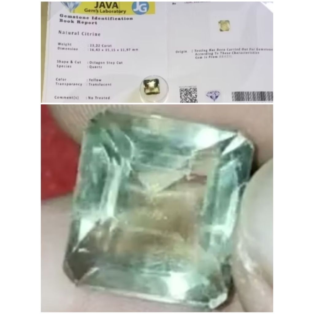 Natural Citrine Big Size + Sertifikat, Kode 115