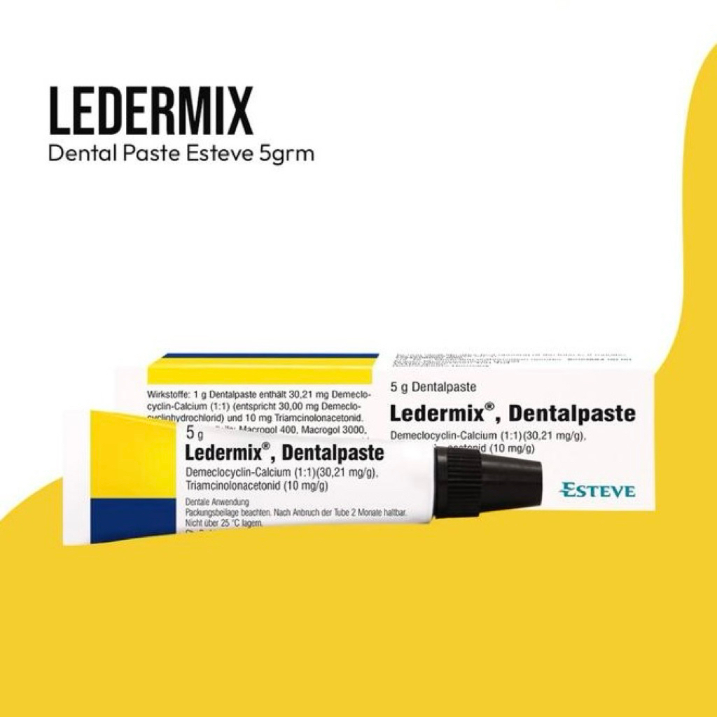 Ledermix pasta 5G || Dental Paste Esteve 5gr || Gusi bengkak, Nyeri gigi, Infeksi jaringan pulpa, Ra