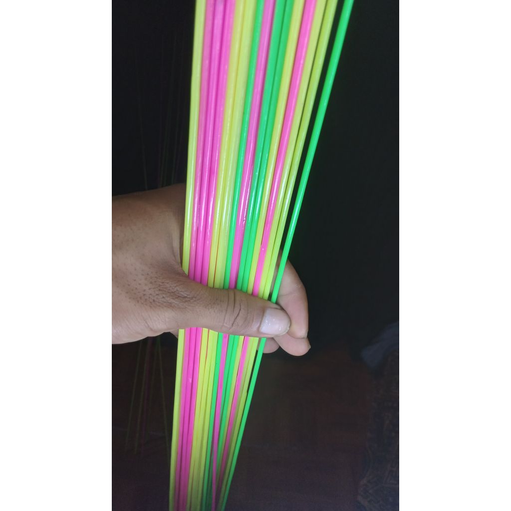 Blank joran fiber solid lentur 100cm 120cm warna stabilo