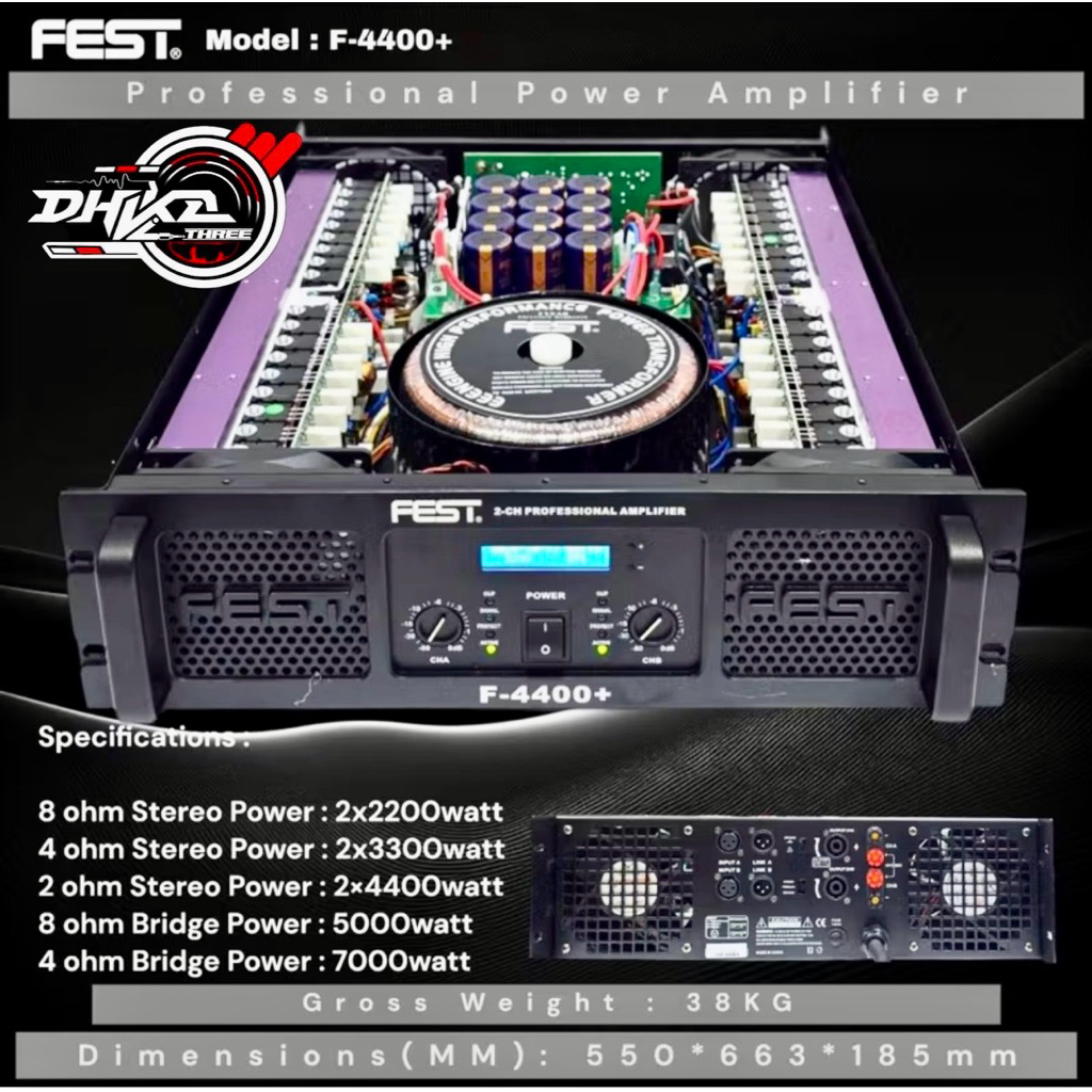 POWER FEST F-4400+ CLASS GB ORIGINAL / Power Amplifier Fest F4400+ Class GB / Power Fest F 4400+ Ori
