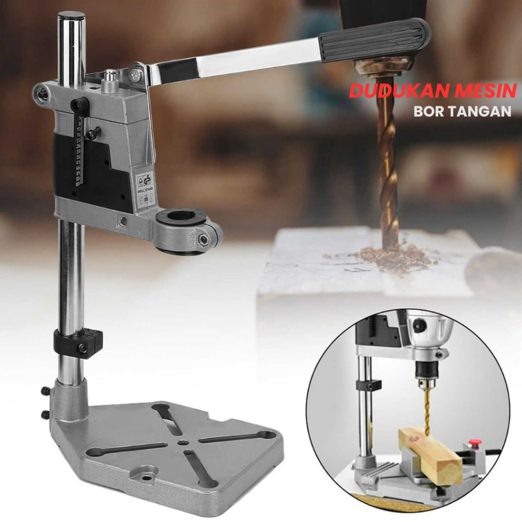 LURUEI Dudukan Bor Tangan jadi bor duduk mini bobok kayu Aluminium Stabil 6109