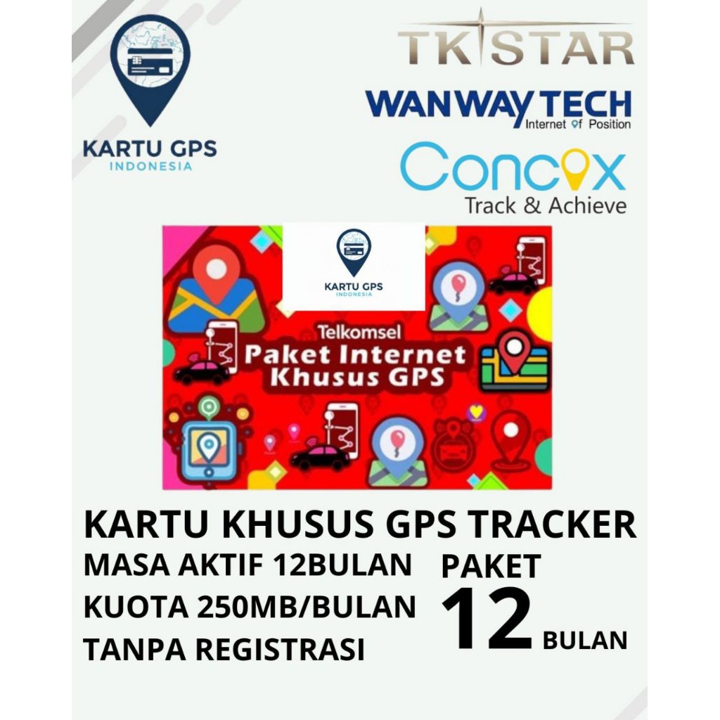 Kartu GPS Tracker Simpati Prepaid Paket 12 Bulan