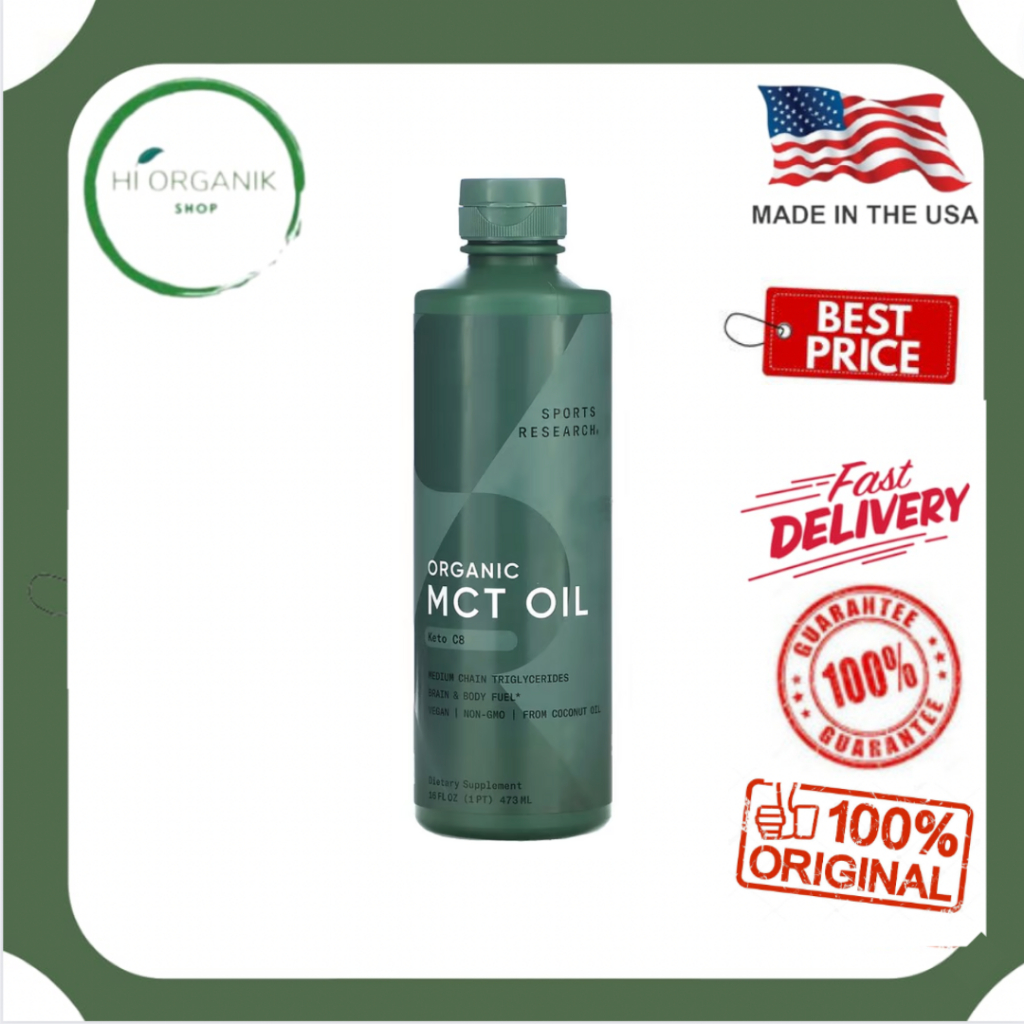 Sports Research Organic MCT C8 Oil Unflavored 473 ml