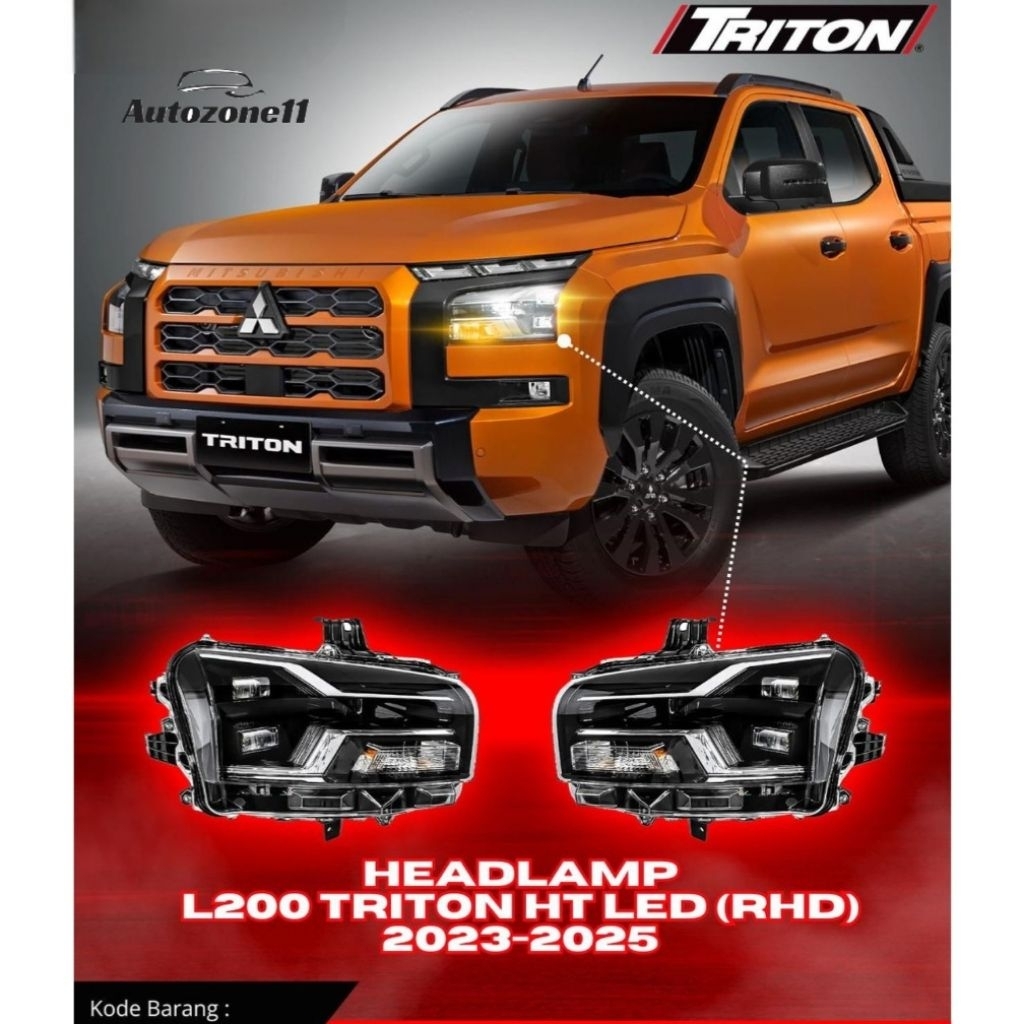 Headlamp Lampu Depan Mitsubishi Triton HT LED Tahun 2023-2025
