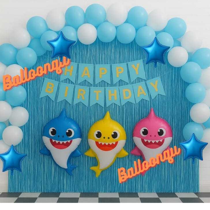 Paket Dekorasi Ulang Tahun Tema Baby Shark