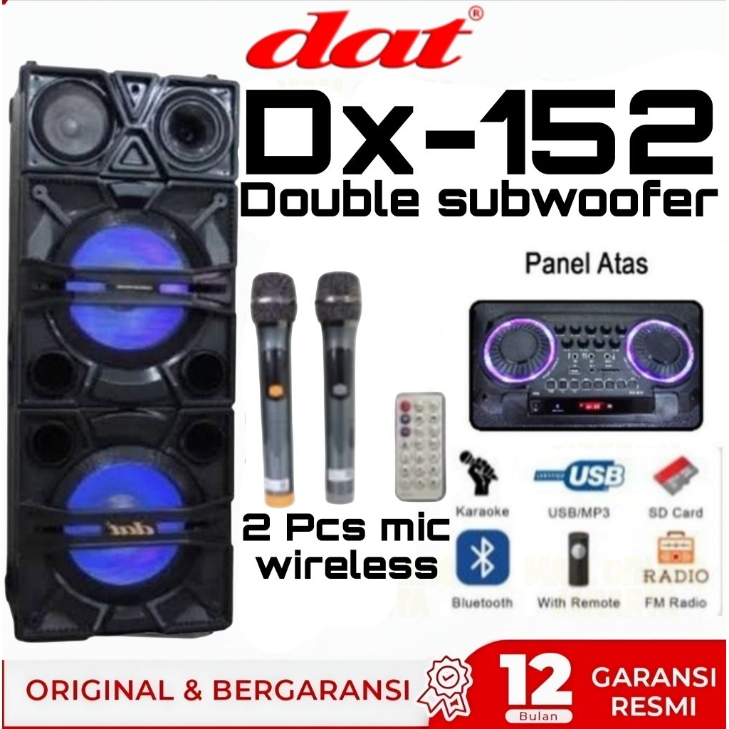 Speaker aktif 15 inch dat dx152 mic wireless karaoke aktiv dx 152