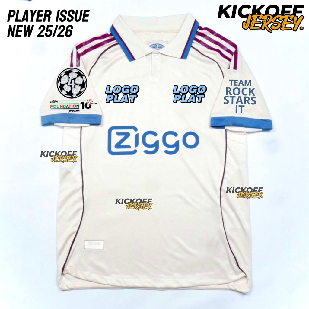 (PLAYER ISSUE) JERSEY AJAX THIRD 3RD PI NEW SEASON 25/26 FULL PATCH 2025 2026