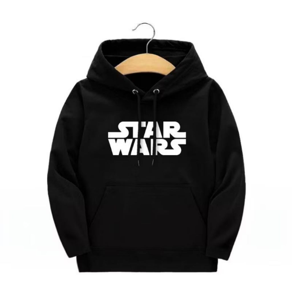 Jaket Sweater Anak Laki Laki Perempuan Hoodie Usia 2-12 Tahun Sablon Star Wars