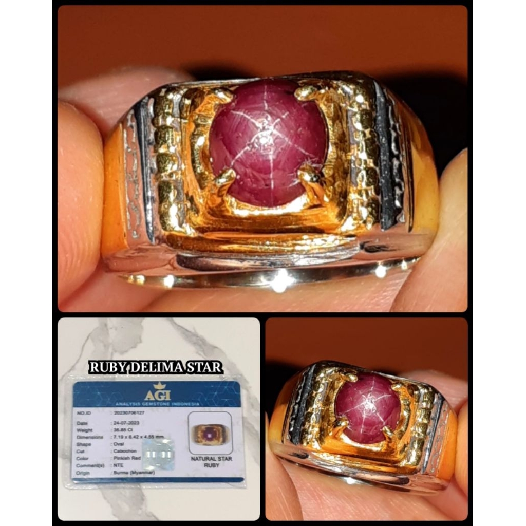 natural Ruby star asli Burma pigeon blod