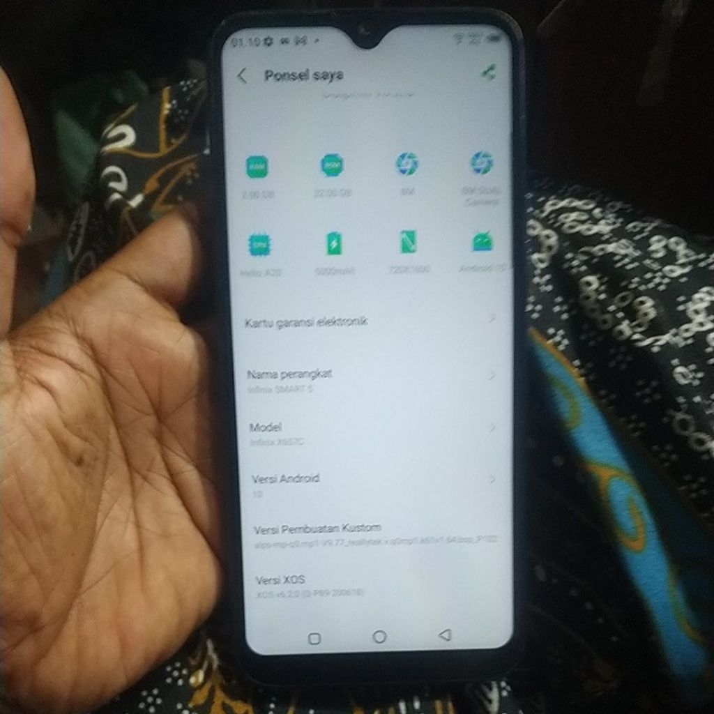 hp infinix smart 5 ram 2/32 second nurmal