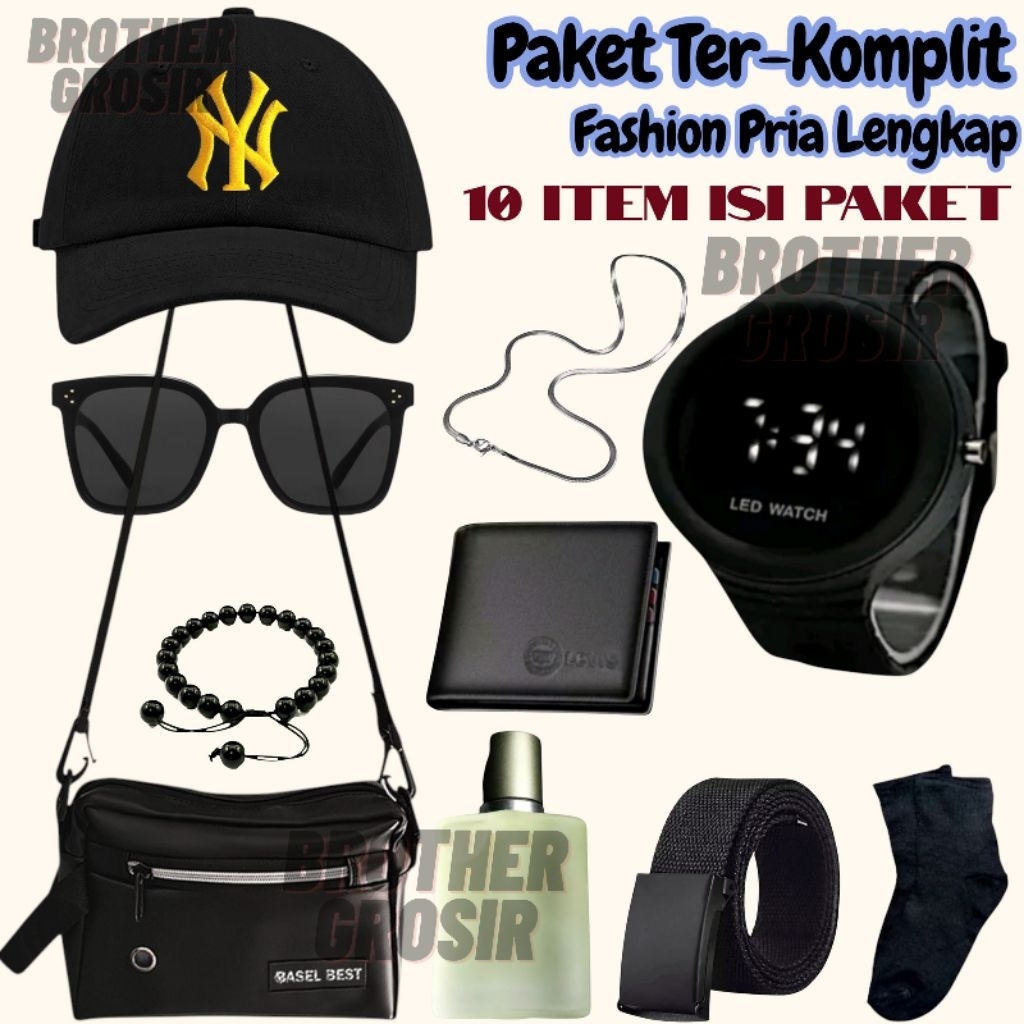 (PAKET NEW STYLE KOMPLIT HEMAT)Ter-Baru Paket Bundling 10In 9In1 6In1 Jam Tangan Pria/Jam Tangan Pri