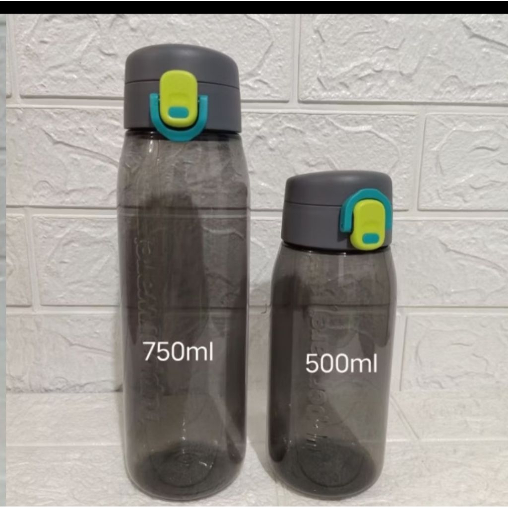 Botol minum h2go easyflip  Tupperware hitam 750 ml eceran 1 pcs