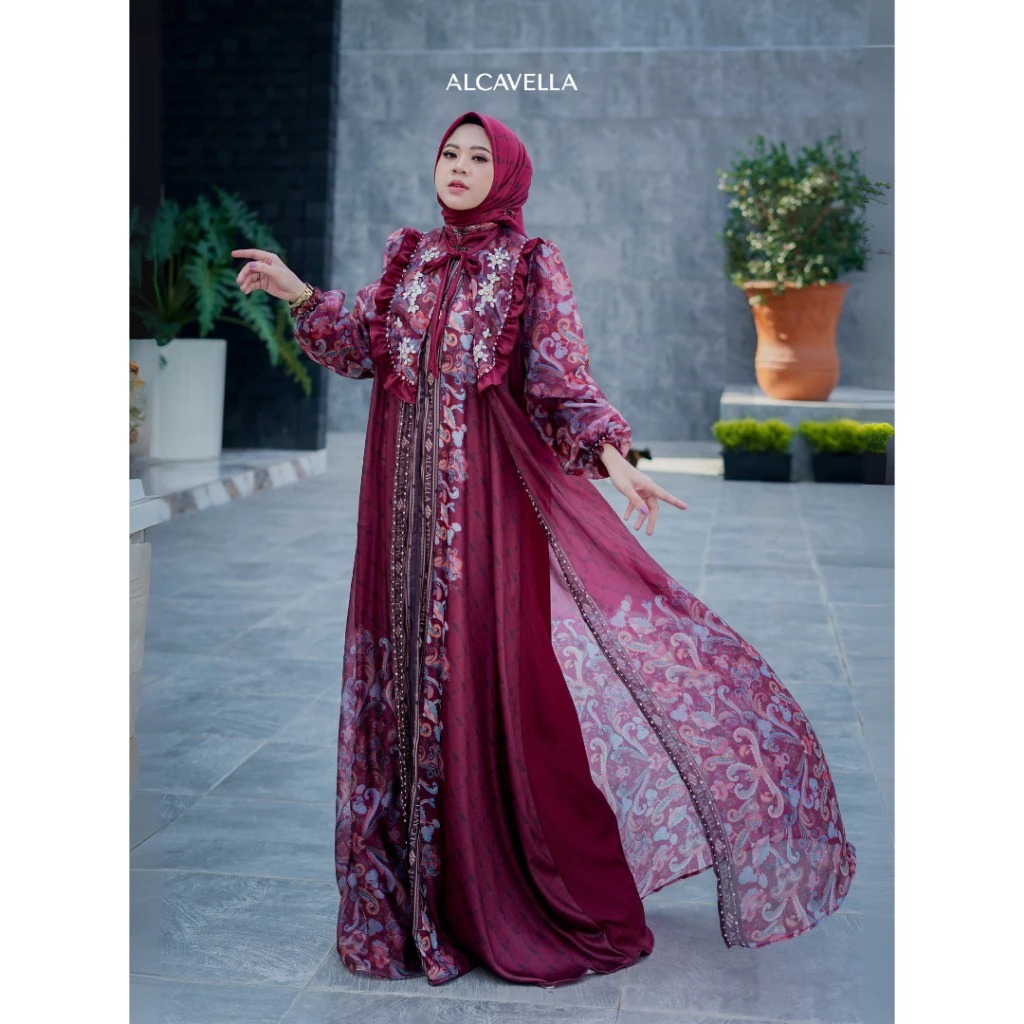 Alcavella - Nayyara Set Hijab Series | Baju Dress Gamis Bahan Premium Cantik Terbaru ALCAVELLA