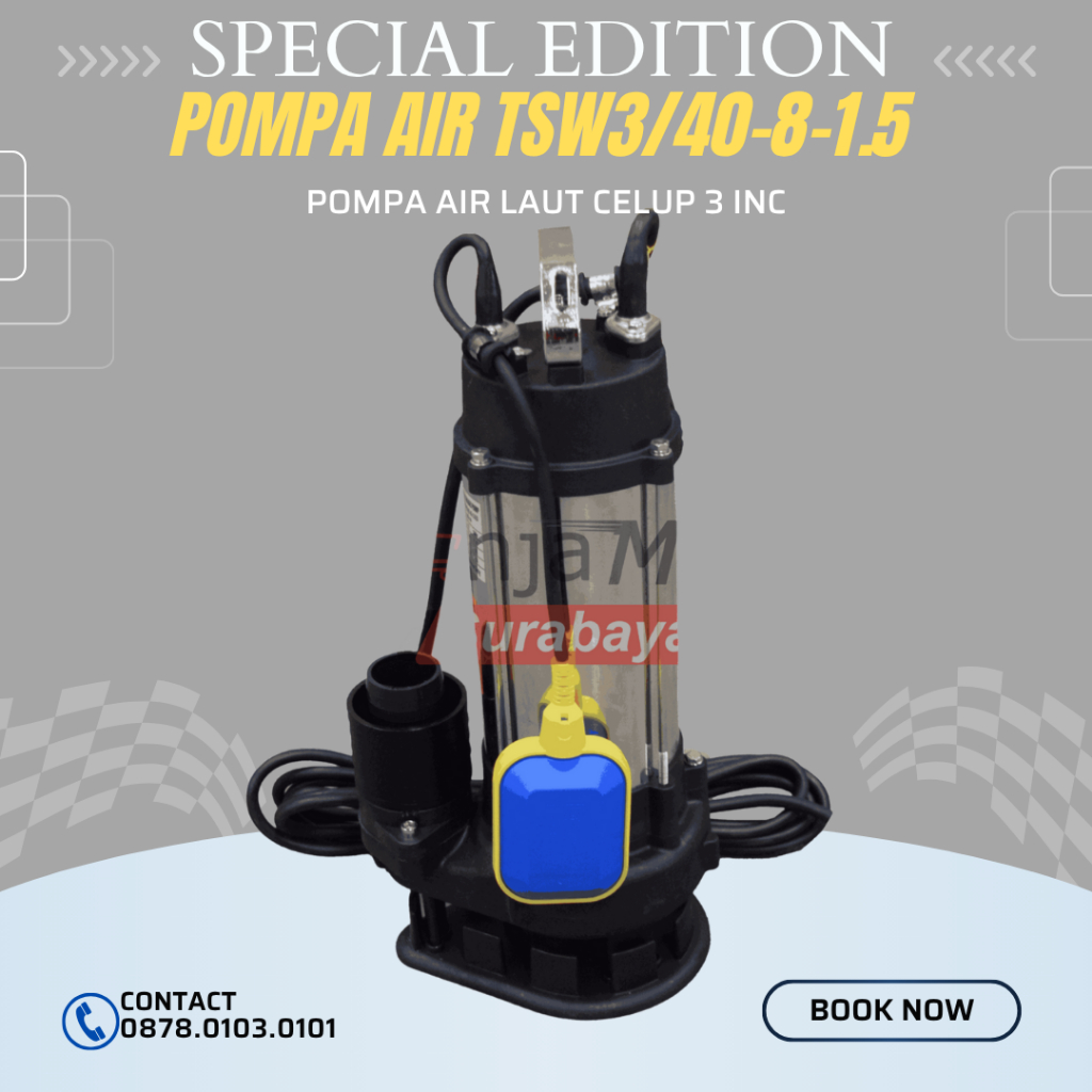 Pompa Air Laut Celup 3 Inc Tsuzumi TSW 3/40-8-1.5 Japan Technology