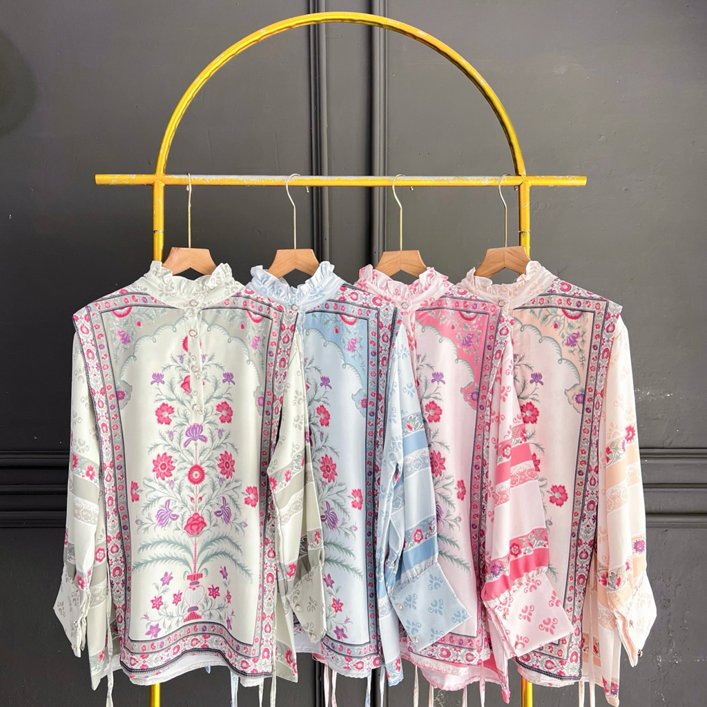 ZELINA BLOUSE - BLOUSE - ATASAN WANITA - BLOUSE PATTERN - BLOUSE SATEEN SILK - BLOUSE SILK PATTERN