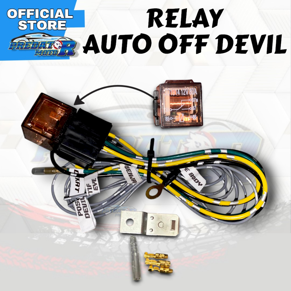 Relay Auto Off Devil Eye 12V 80A – Otomatis Matikan Demon/Devil Saat Lampu Utama Menyala