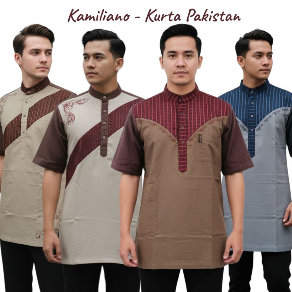 KAMILIANO Kurta-Pakistan Lengan Pendek