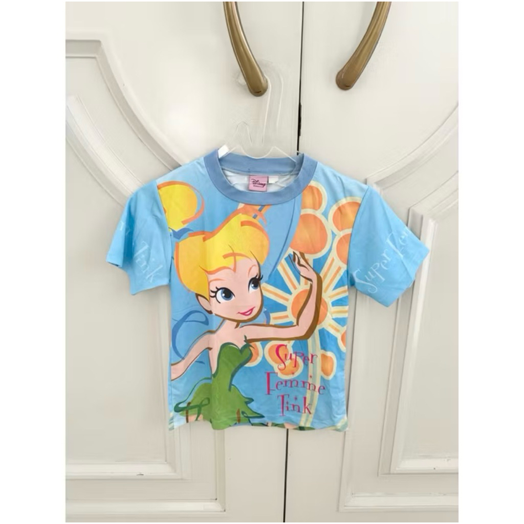 Disney tinkerbell blue kids tshirt kaos tinkerbell biru anak