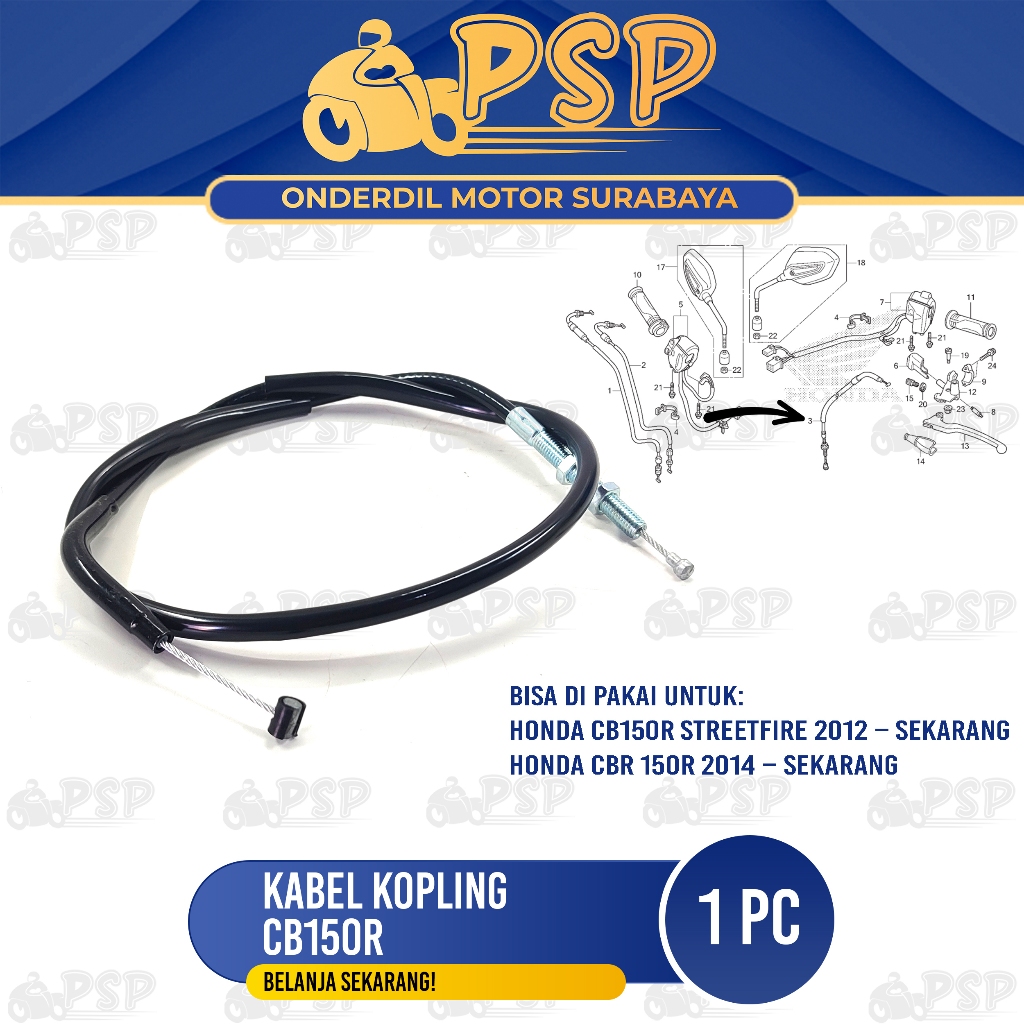 Kabel Kopling CB 150 R - Cable Seling Kawat Iner Kupling Kopleng Clutch Honda CBR 150R CB150R