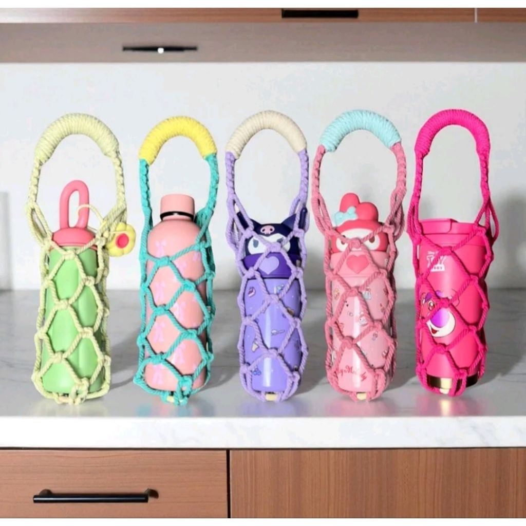 Macrame Bottle Strap | Macrame Holder Bottle | Tas Botol Minum