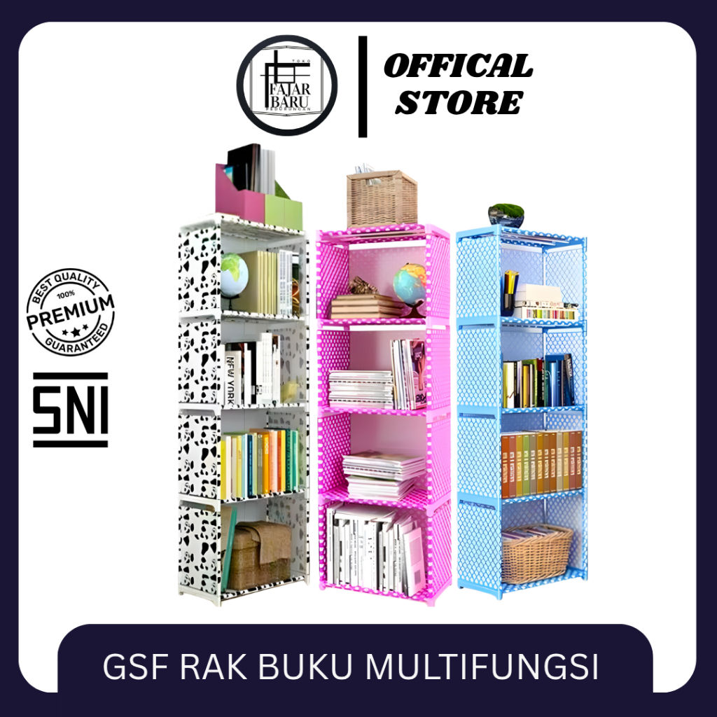 GSF LEMARI BUKU SHENAR PORTABLE RAK BUKU MULTIFUNGSI RAK SERBAGUNA / Lemari Buku Portable