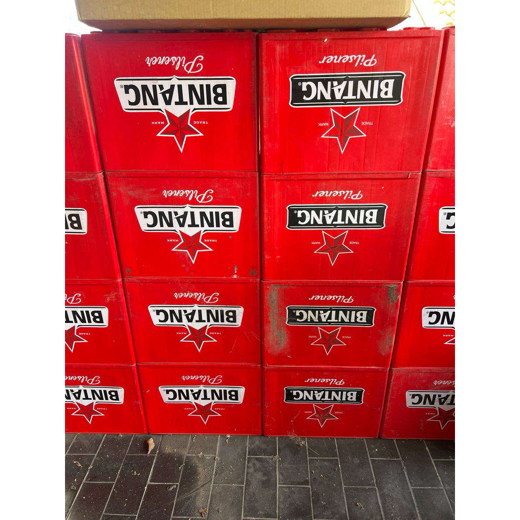 Krat Boks Minuman Bintang Botol Besar Berbahan Plastik untuk Bahan Meja Kursi Kafe