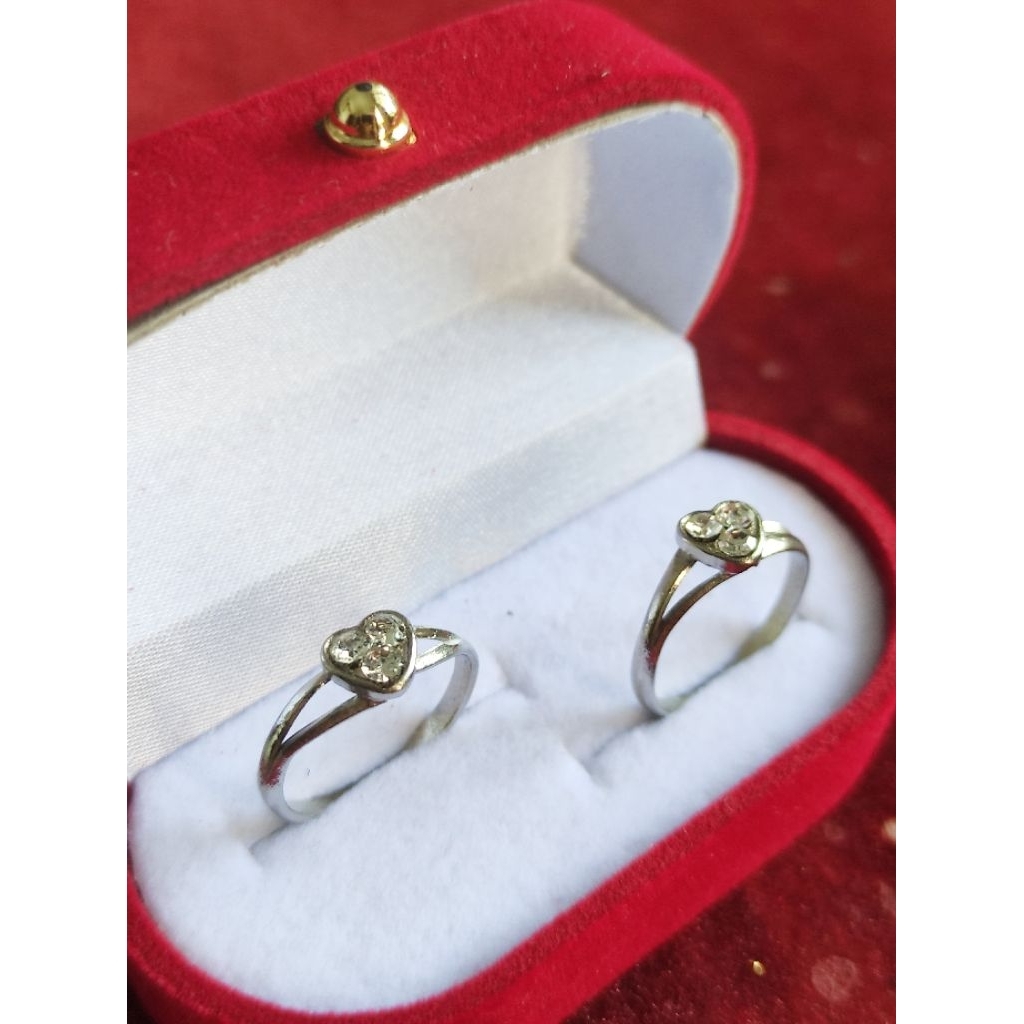 1 pcs cincin love mata tiga putih warna silver, cincin soulmate, cincin titanium, cincin rhodium, ci