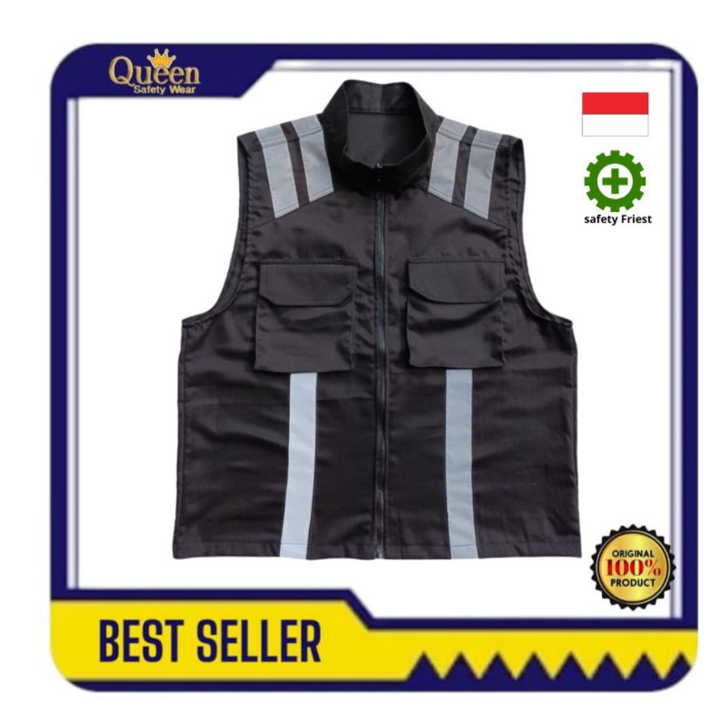 CUSTOM ROMPI SAFETY / SAFETY VEST MODEL KERAH / ROMPI PROYEK