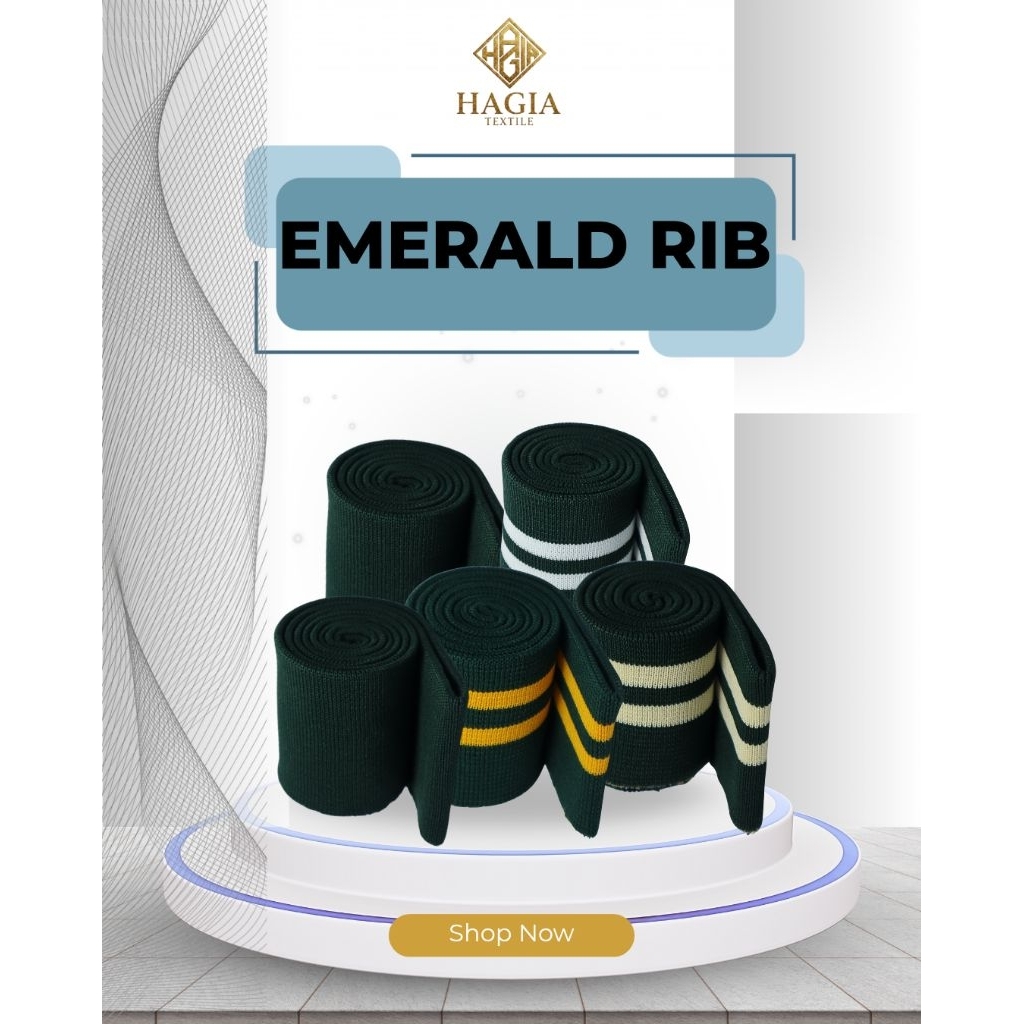 Emerald Rib/Bur Jaket Elastis dan Tebal Polyester Rajut 1x1