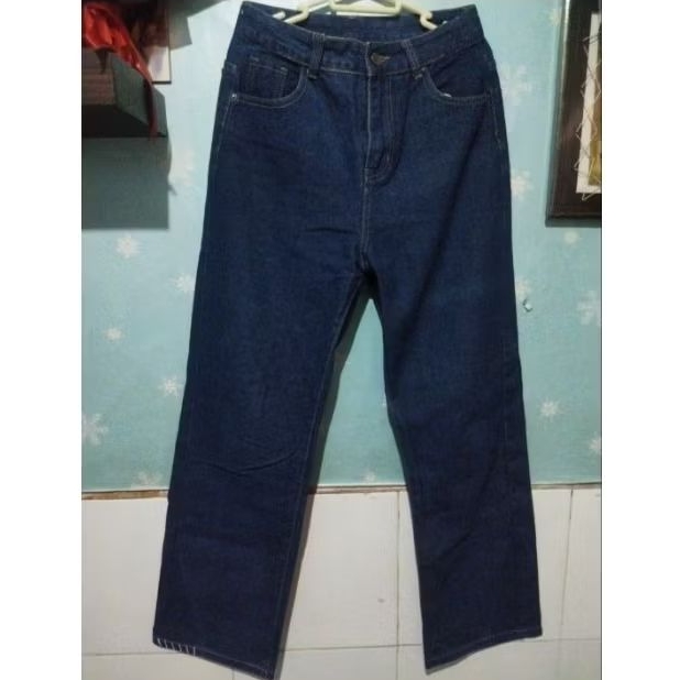pl loose pants warna denim sz L