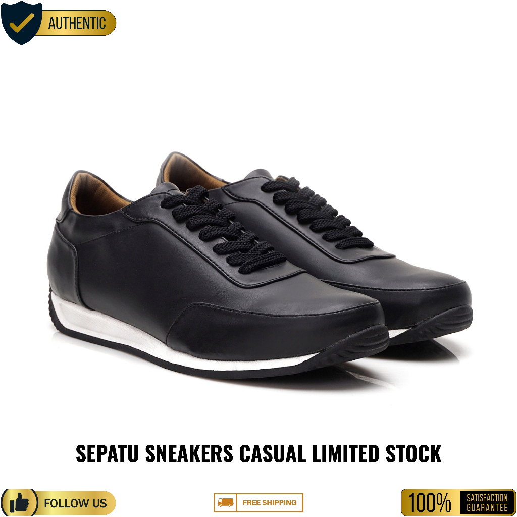 REYL MAN x uawindonesia - Sepatu Sneakers Pria Hitam Ringan Sporty | REYL MAN FASTER BLACK WHITE