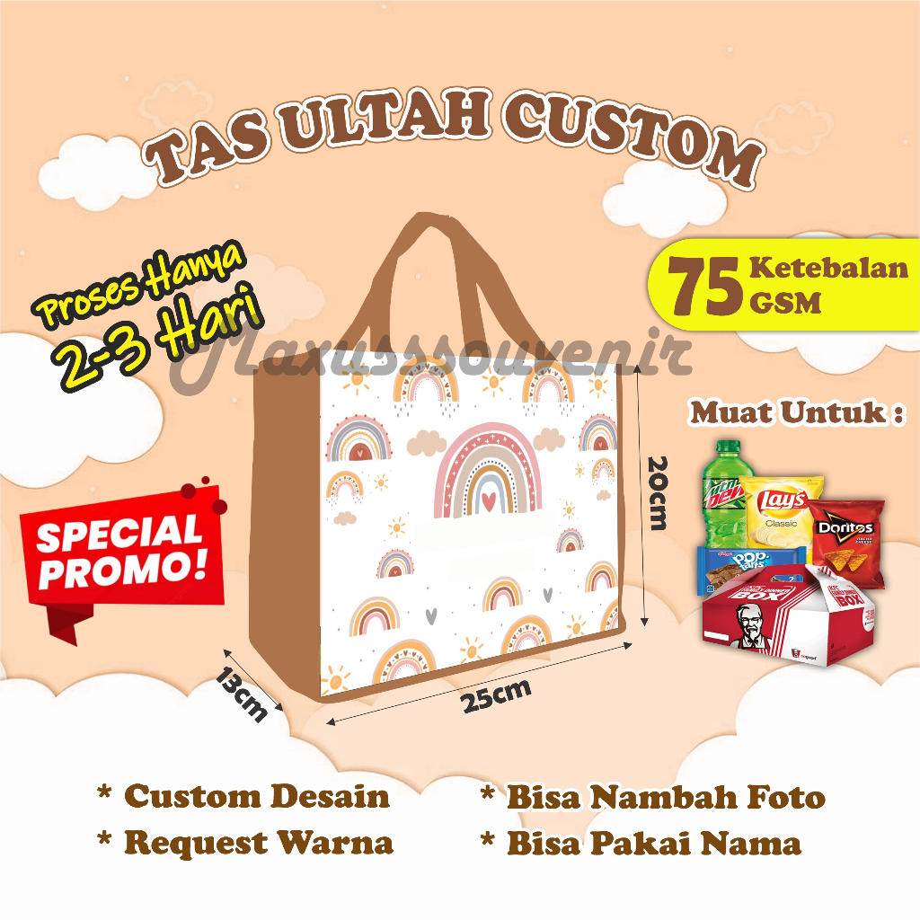 Tas Ulang Tahun/Tas Ultah Custom/Tas Ultah/Souvenir Ultah/Goodiebag Ultah/Tas Ultah Murah/Tas Ultah 