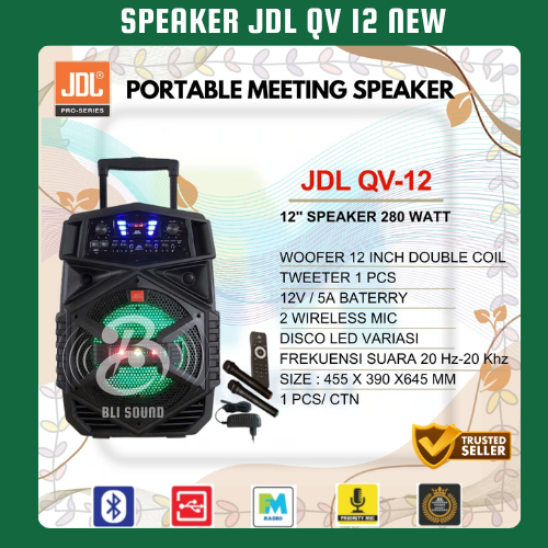 SPEAKER JDL QV 12 SPEAKER KARAOKE BLUETOOTH USB ORIGINAL