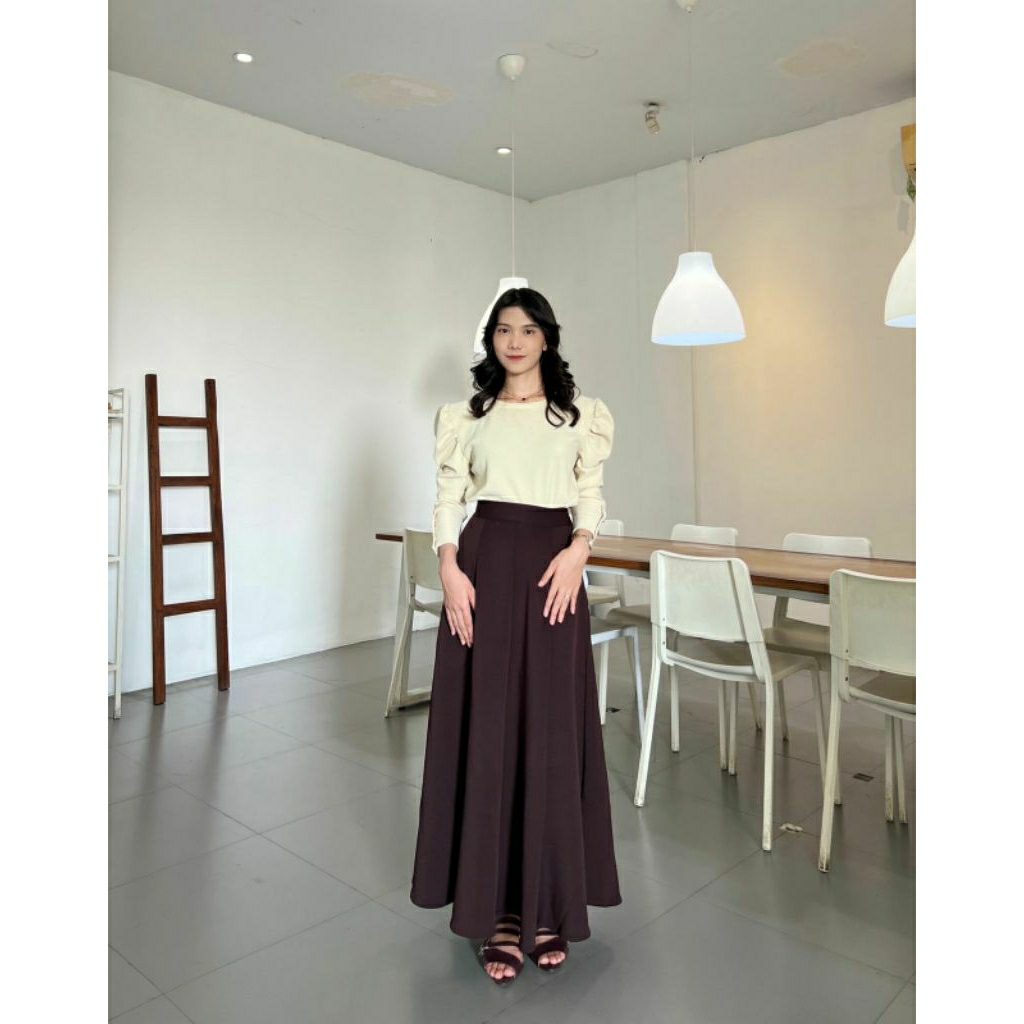 Haruka Skirt – Rok Flare Panjang Wanita Korean Style Anti Kusutharuka skirt, rok flare wanita, rok p