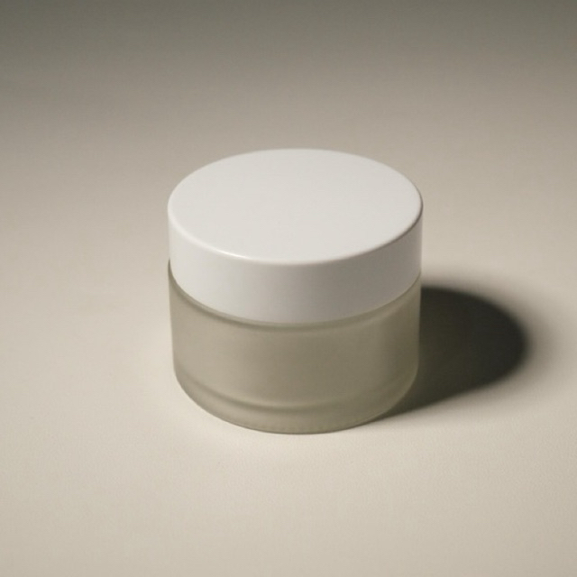 Pot Jar Kaca 30ml Frosted - Tutup Putih
