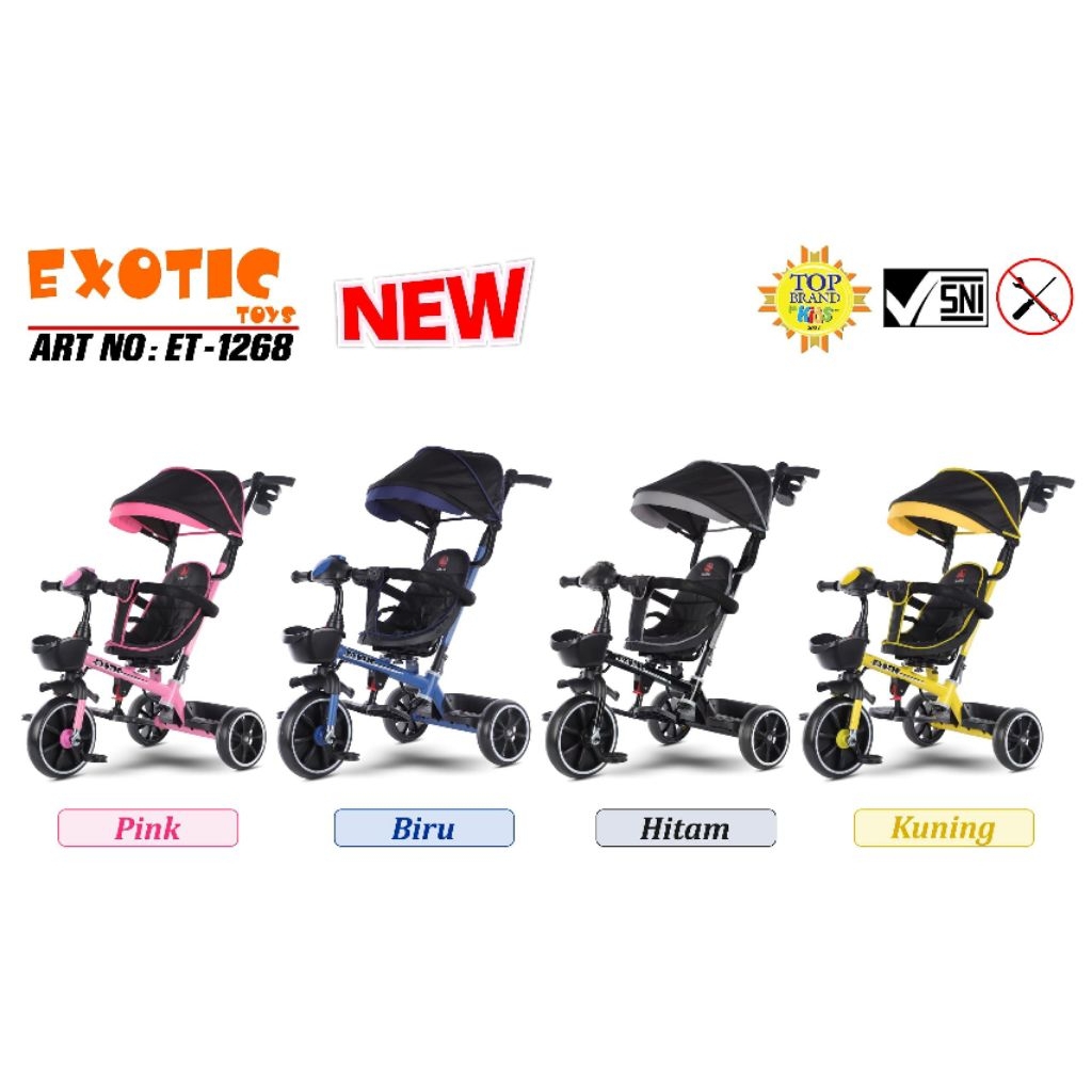 Tricycle Exotic ET 1268 Sepeda Roda Tiga Anak