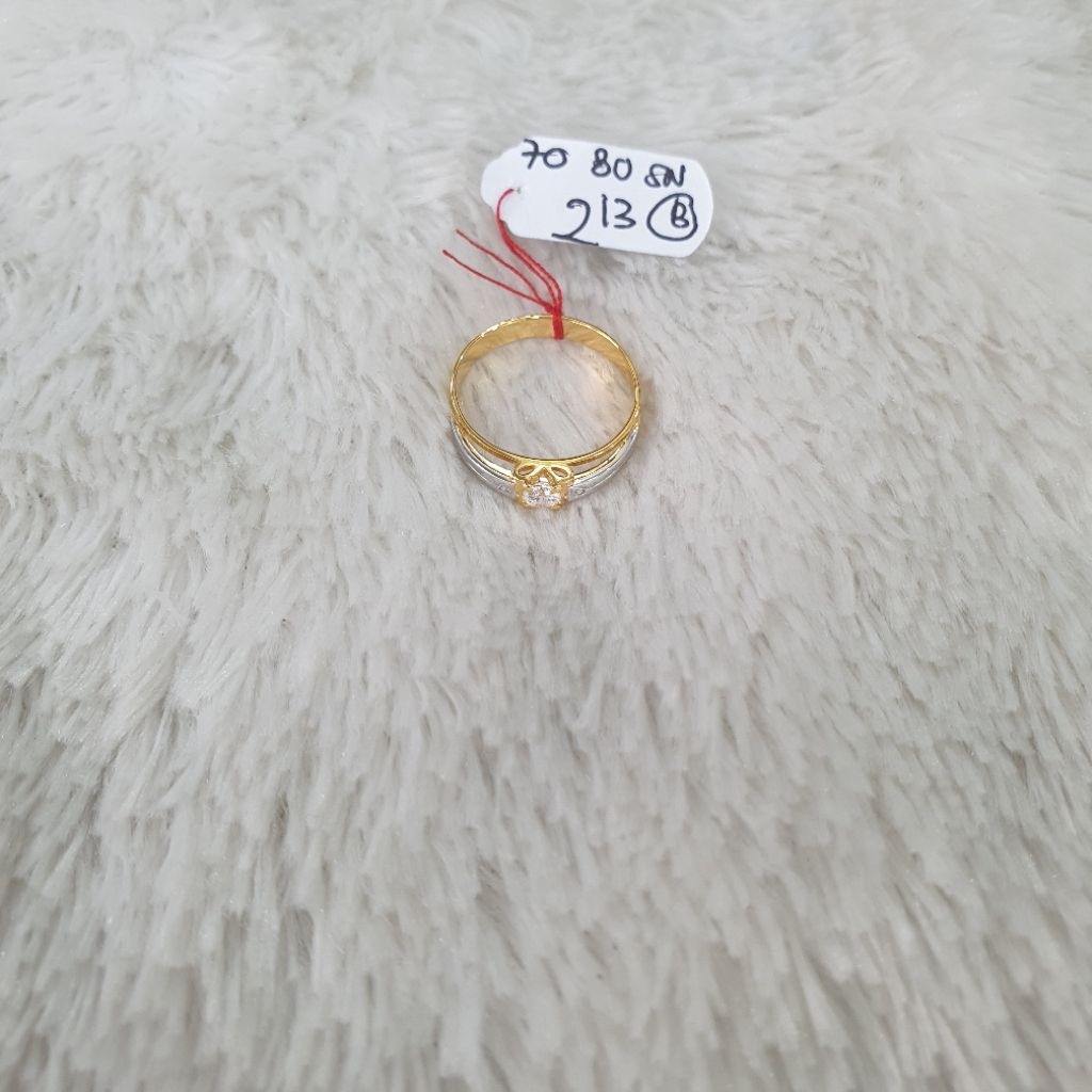 cincin ring ad 1besar ad 2kecil croom New Arrival emas kadar 70% berat 2,13gram size : 14