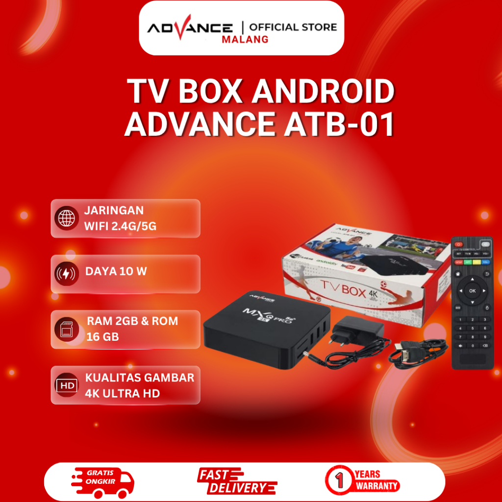 TV BOX Android ADVANCE ATB-01 Mxq Pro 4K Support Wifi 2+16GB