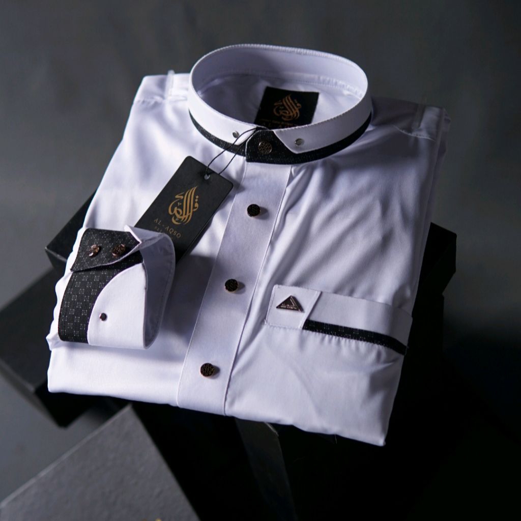 Jubah/ Gamis Pria Al-Aqso SYIMALPREMIUM Lengan Manset