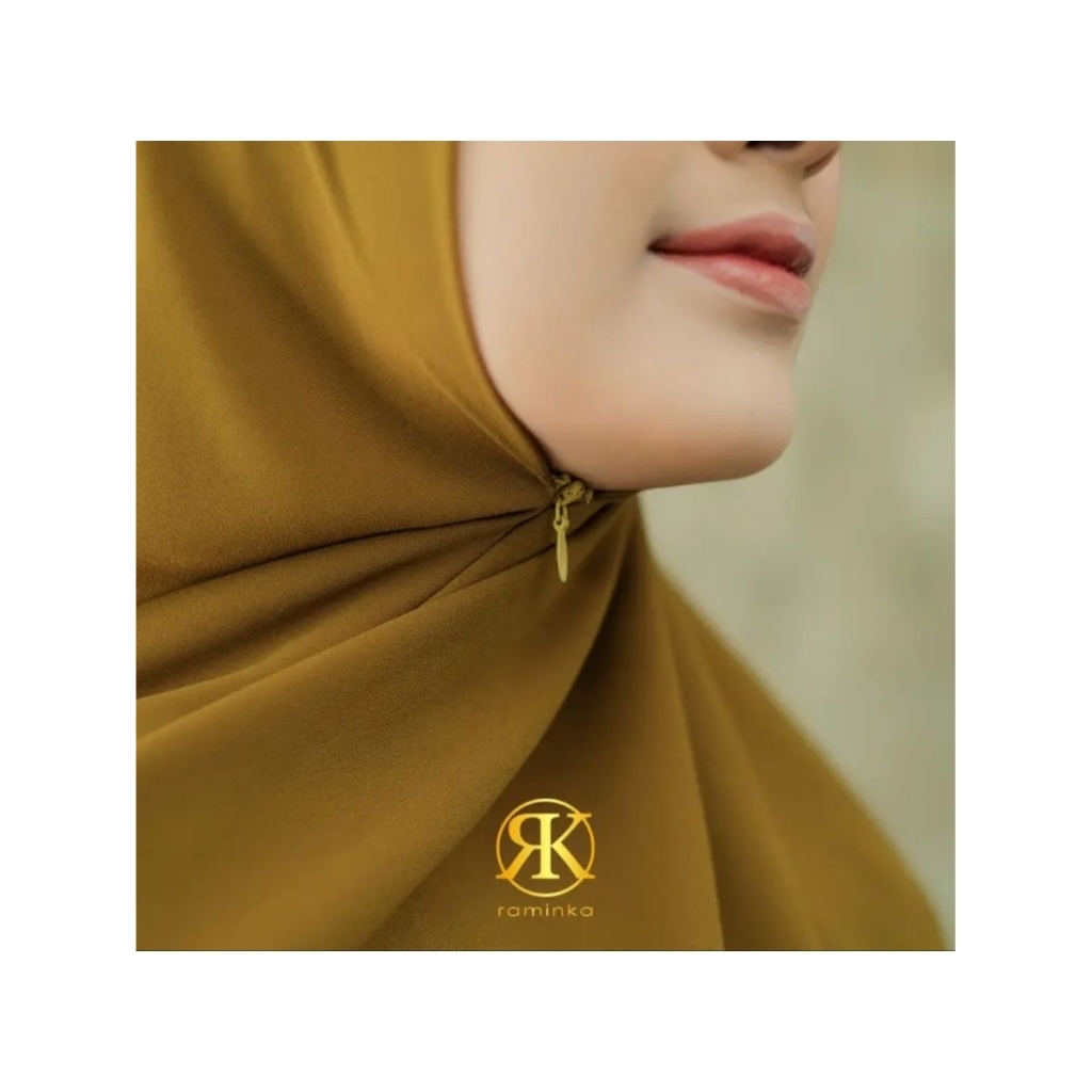 (ORIGINAL RAMINKA) Hijab instan Zipper Premium free bros