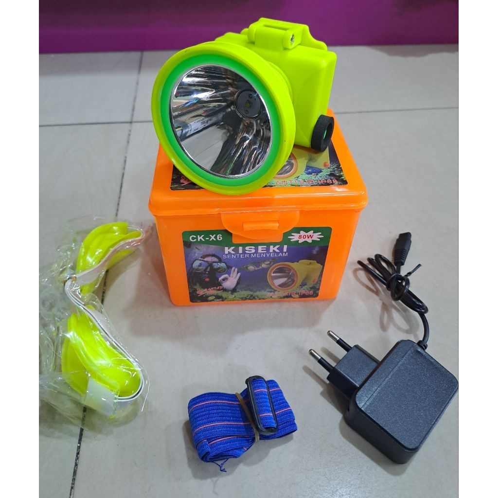 SENTER KEPALA SELAM KISEKI CK X6 CAHAYA PUTIH 80W  SUPER TERANG / SENTER KEPALA KISEKI 80W CAHAYA PU