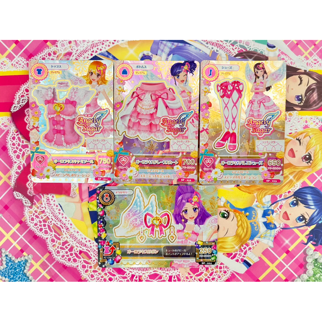 Kartu Aikatsu Asli Aurora Kiss Jepang Angely Sugar Premium Ichigo Hoshimiya Mizuki Kanzaki Aoi Kiriy