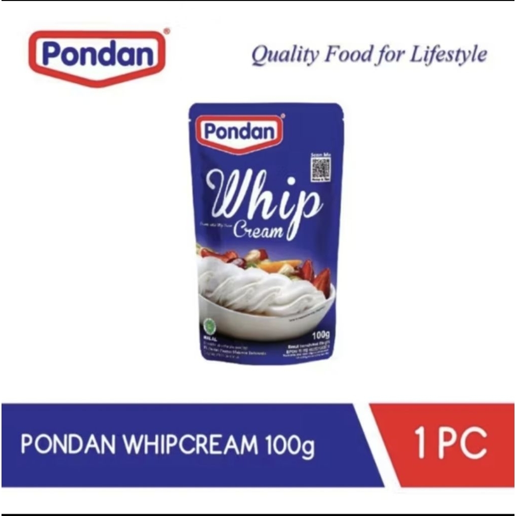 pondan whip cream 100 gram/ whipping cream bubuk pondan
