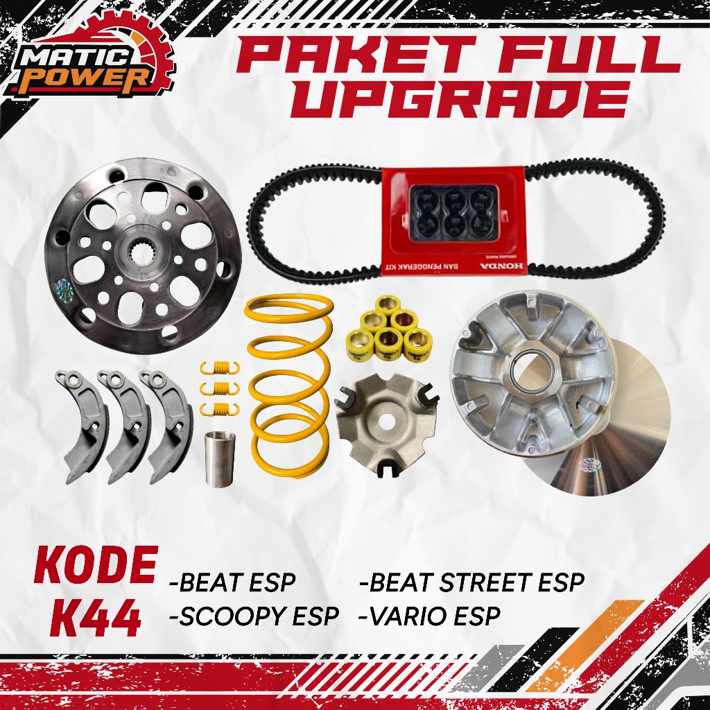 Paket Full Upgrade CVT Kirian Beat Esp Beat Pop Beat Street Vario 110 Esp Custom Full Bubut Kode K44