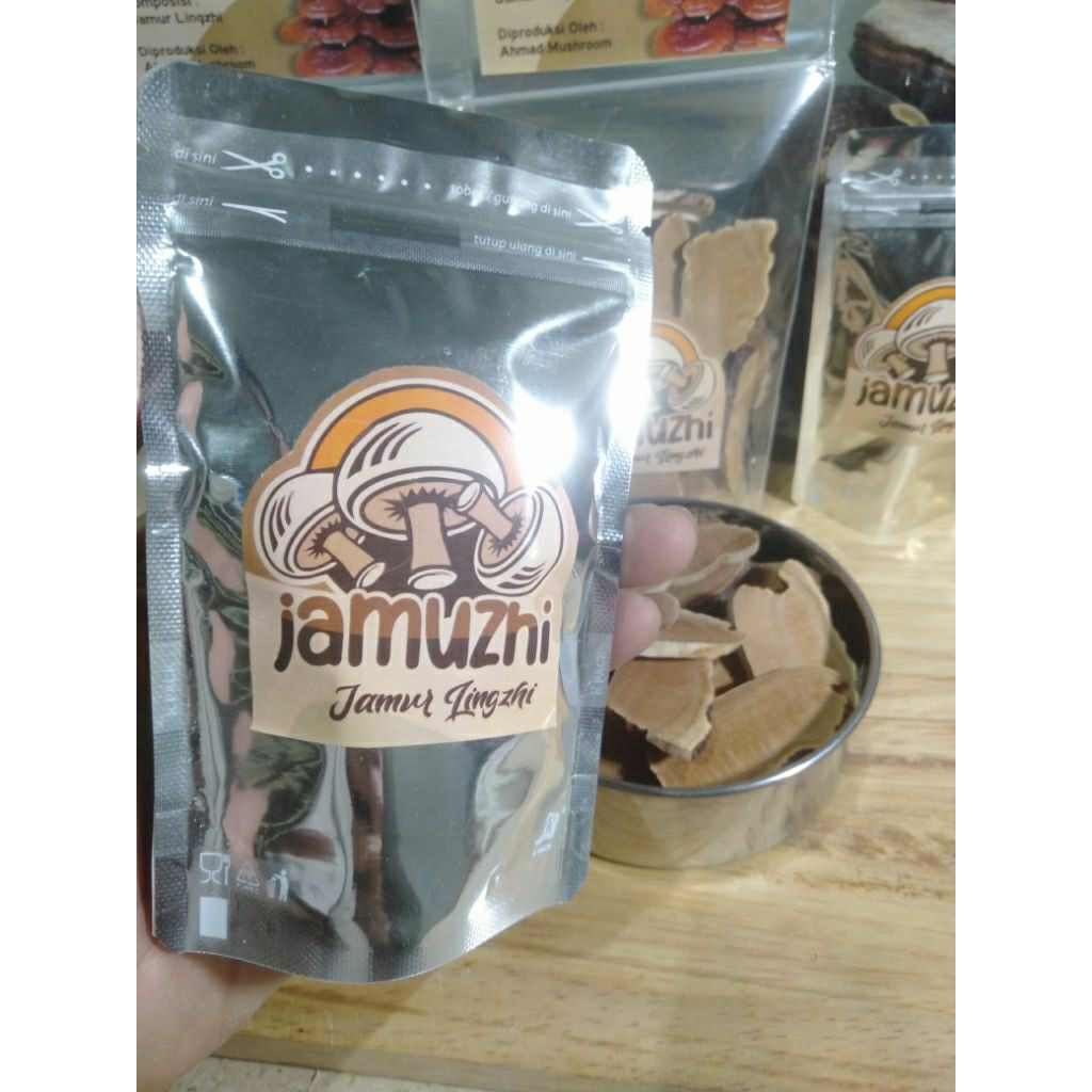 jamur Lingzhi rajang, Lingzhi kering, teh Lingzhi, Ganoderma