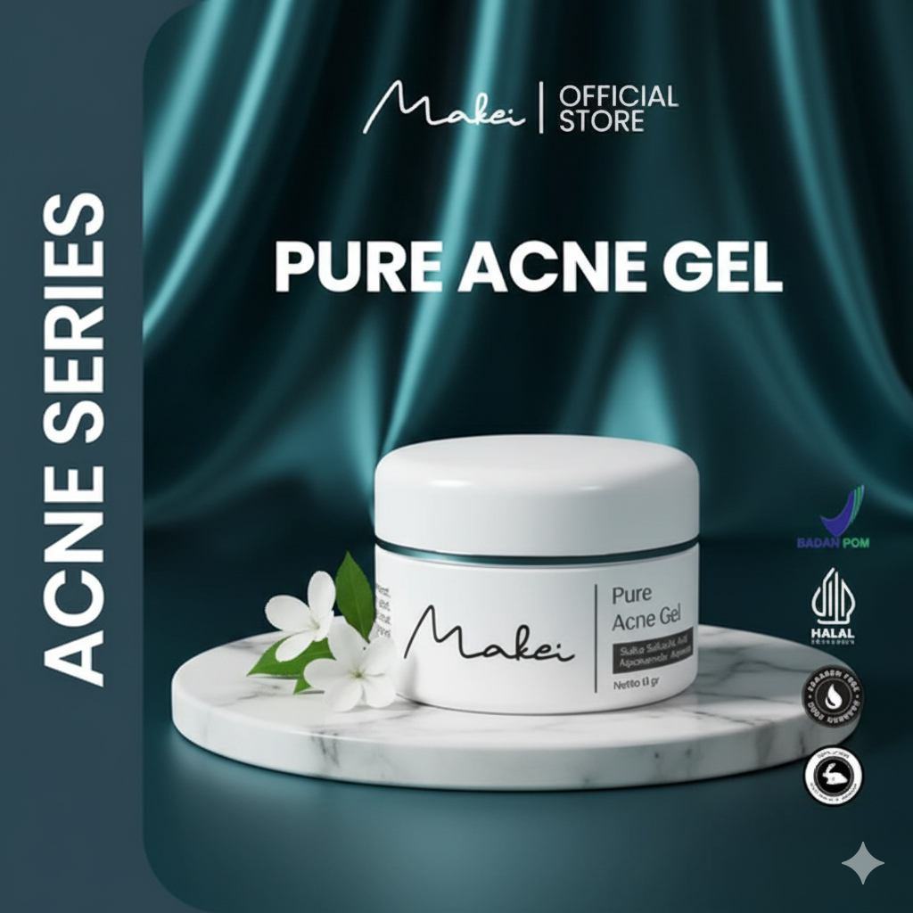 MAKEI Pure Acne Gel - Meredakan Beruntus dan jerawat yang meradang  -   meredakan Jerawat berat acne