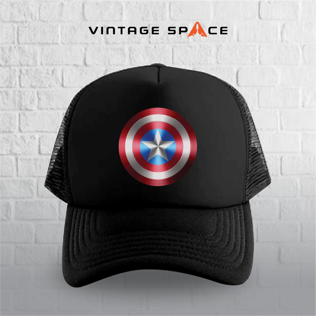 topi superhero captain america/ topi captain america/ topi jaring/topi trucker