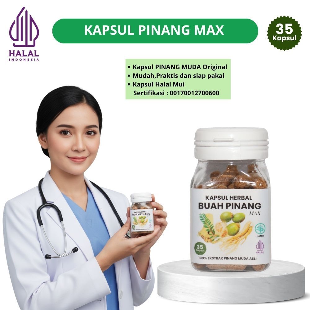 Kapsul Buah Pinang Muda MAX Isi 35 Original Herbal