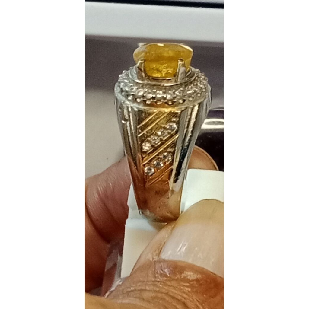 cincin super mewah dan batu permata natural yellow safir srilangka